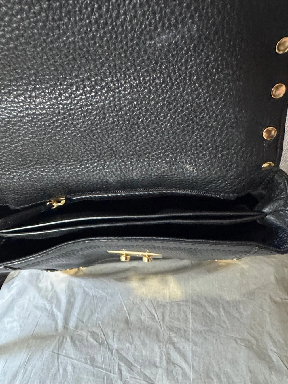 Michael Kors Black Pebbled Leather Satchel with Gold Hardware